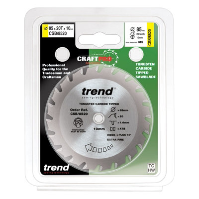 Trend CSB/8520 CraftPro Mini Saw Blade 85mm x 10mm x 20T BES510K-GB Draper 57475
