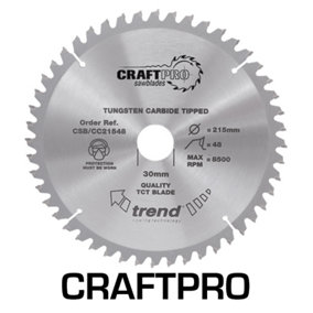 Trend CSB/CC18460T Craft Saw Blade Crosscut 184mm X 60 Teeth X 16mm Thin Kerf