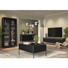 TREND Elegant TV Cabinet with Decorative LED Lighting (H)560mm (W)1670mm (D)400mm - Oak Artisan