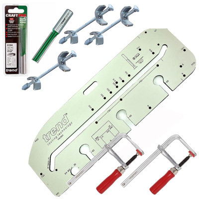 Trend KWJ900 Kitchen Worktop Jig 900mm + 12.7 50mm C153 Cutter + Clamps + Bolts