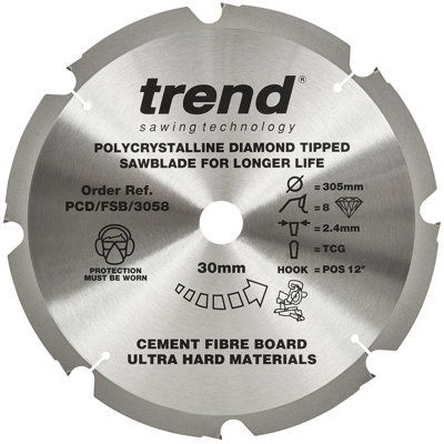 Trend PCD/FSB/3058 PCD Laminate Saw Blade 305mm 30mm Bore DHS780 GCM18V-305