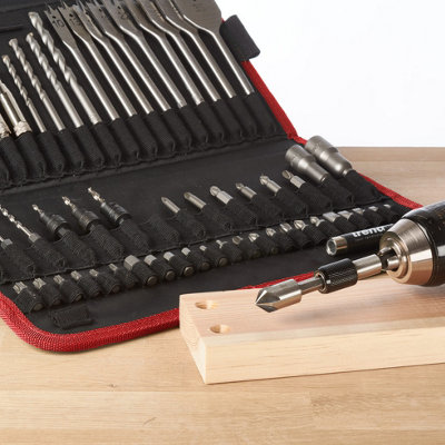 Trend QR/SET/2 Quick Release Assorted 60pc Drill Auger Flat Bit Countersink Set