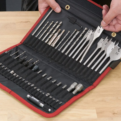 Trend QR/SET/2 Quick Release Assorted 60pc Drill Auger Flat Bit Countersink Set