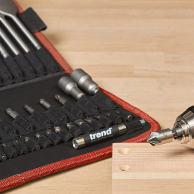 Trend QR/SET/2 Quick Release Assorted 60pc Drill Auger Flat Bit Countersink Set