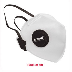 Trend RPE/FFP2V 60 X FFP2V NR Valved Respirator Safety Dust Masks APF10 x WEL
