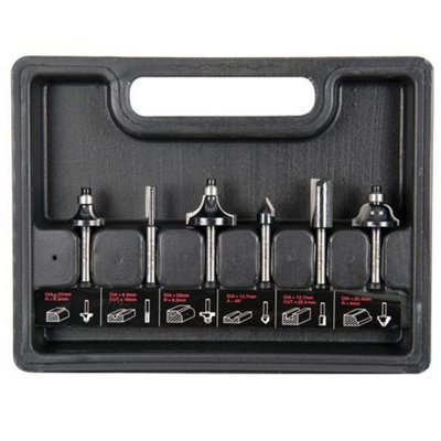 Trend SET/SS11X1/4TC 1/4in TCT Router Cutter Set, 6 Piece TRESET6PC14