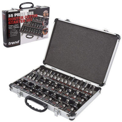 Trend SET/SS35X1/2TC 35 Piece TCT Router Cutter Set 1/2" Shank Bits + Metal Case
