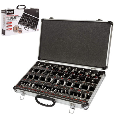 Trend SET/SS50X1/4TC 1/4" TCT Router Bit Starter Set 50 Piece 1/4in+ Metal Case