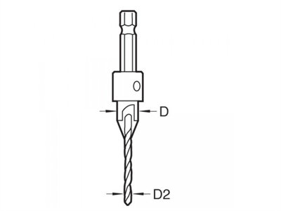 Trend Snappy Countersink Drill Bit 5/64 2mm 9.5mm Drill Bit SNAP/CS/4 - 3