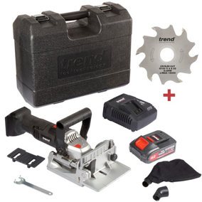Trend T18S/BJK1 T18S 18v Biscuit Jointer - 1 x 4.0Ah Battery + Charger + Blade