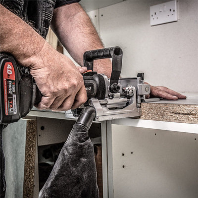 Trend T18S/BJK1 T18S 18v Biscuit Jointer - 1 x 4.0Ah Battery + Charger + Blade - 7