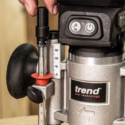Trend T18S/R14K2 18v Cordless Brushless Router Trimmer + Plunge Base - 2 x 4.0Ah - 9