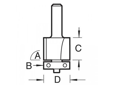 Trend T46/01X1/4TC T46/01 x 1/4 TCT 90 Template Profiler 12.7 x 25mm - 3