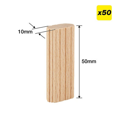 Trend TEN/10X50/50 Beechwood Mortice Tenons 10X50mm Festool Domino System X50