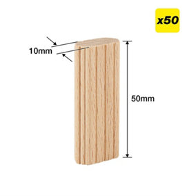 Trend TEN/10X50/50 Beechwood Mortice Tenons 10X50mm Festool Domino System X50