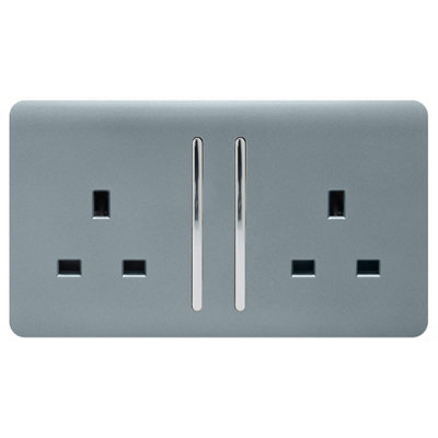 Trendi 2 Gang Artistic Modern Glossy 13 Amp Switched Plug Socket Cool ...