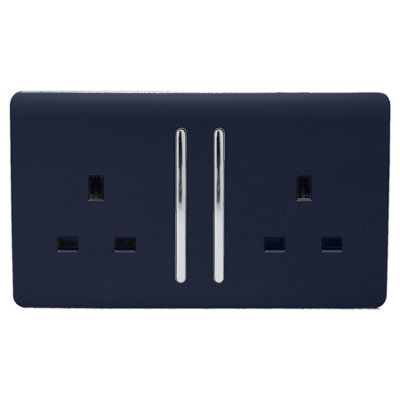 Trendi 2 Gang Artistic Modern Glossy 13 Amp Switched Tactile Plug ...