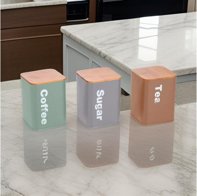 Trendi 3pc Kitchen Storage Containers Set with Airtight Lids Includes ...