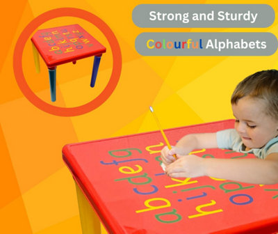 Trendi ABC Alphabet Plastic Table Chair Set Vibrant Durable Kids Furniture for Learning Play Toddlers