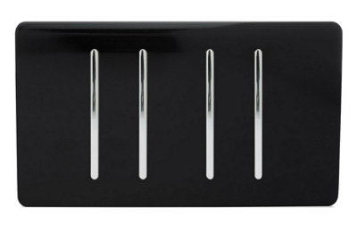 Trendi Artistic Modern Glossy 4 Gang 2 Way Piano Black Rocker Double ...
