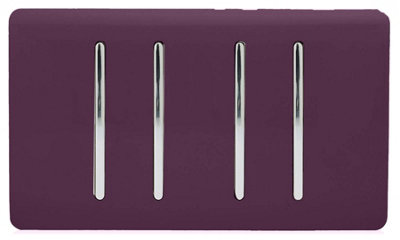 Trendi Artistic Modern Glossy 4 Gang 2 Way Rocker Double Plate Tactile ...