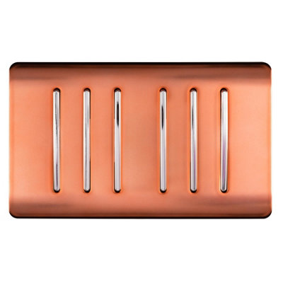 Trendi Artistic Modern Glossy 6 Gang 2 Way Rocker Double Plate Tactile Light Switch Copper