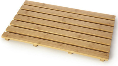 Trendi Bamboo Floor and Shower Bath Mat Skid Resistant Duckboard Duck Board (NATURAL BAMBOO RECTANGULAR DUCKBOARD)