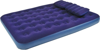 Trendi Double Size Flocked Air Bed with 2 Pillows Ideal for Camping or as a Temporary Guest Airbed  Waterproof Flocked Air Bed
