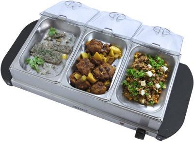 Trendi Electric 3 Buffet Server Section Removeable Tray - Stainless ...