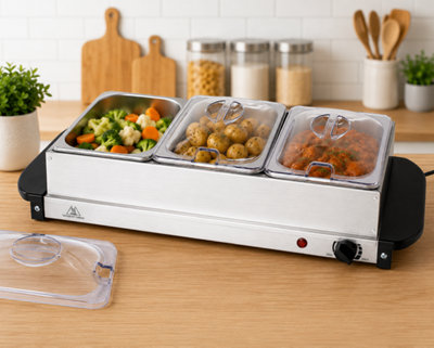 Trendi Electric Buffet Server Section Removeable Tray Stainless Steel ...