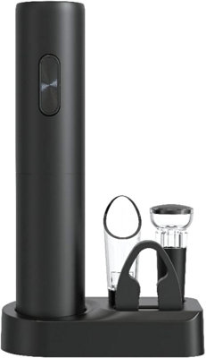 Trendi Electric Wine Opener Set - Battery Operated Stainless Steel Wine Bottle Corkscrew Opener with Foil Cutter, Wine Aerator Pou