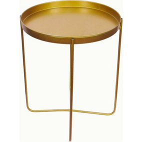 Trendi Golden Metal Side Table Versatile Round End Table and Nightstand for Stylish Home Decor Display living room Furniture
