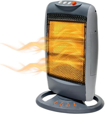 Trendi Halogen Heater 400W /800W/ 1200W 3 Power Settings, Carry Handle, and Long-Lasting Feature Replaceable Halogen Tubes, Ligh