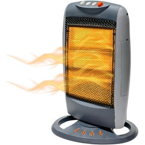 Trendi Halogen Heater 400W /800W/ 1200W 3 Power Settings, Carry Handle, and Long-Lasting Feature Replaceable Halogen Tubes, Ligh