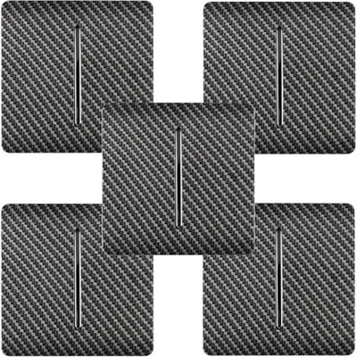 Trendi Modern 1 Gang 1 or 2 way Screwless Rocker Light Switch in Carbon Fibre (Pack of 5)