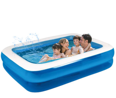 Trendi Rectangular Inflatable Family Paddling & Swimming Pool/Easy Setup & Drainage / 468 Litre Capacity/Durable Air