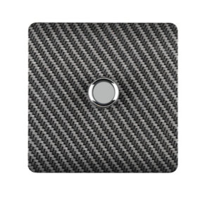 Trendi Switch 1 Gang 1 or 2 way 150w Rotary LED Dimmer Light Switch in Carbon Fibre