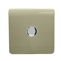 Trendi Switch 1 Gang 1 or 2 way 150w Rotary LED Dimmer Light Switch in Champagne Gold