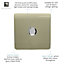 Trendi Switch 1 Gang 1 or 2 way 150w Rotary LED Dimmer Light Switch in Champagne Gold