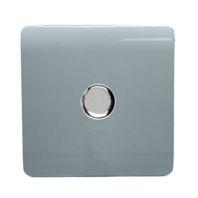 Trendi Switch 1 Gang 1 or 2 way 150w Rotary LED Dimmer Light Switch in Cool Grey