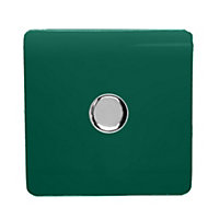 Trendi Switch 1 Gang 1 or 2 way 150w Rotary LED Dimmer Light Switch in Dark Green
