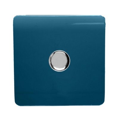 Trendi Switch 1 Gang 1 or 2 way 150w Rotary LED Dimmer Light Switch in Ocean Blue