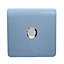 Trendi Switch 1 Gang 1 or 2 way 150w Rotary LED Dimmer Light Switch in Sky Blue