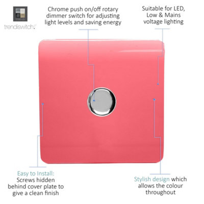 Trendi Switch 1 Gang 1 or 2 way 150w Rotary LED Dimmer Light Switch in ...