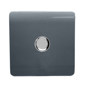 Trendi Switch 1 Gang 1 or 2 way 150w Rotary LED Dimmer Light Switch in Warm Grey