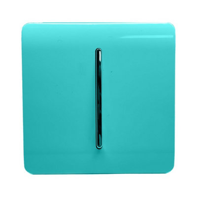 Trendi Switch 10A Triple Pole Bathroom Fan Isolator Switch in Bright Teal