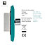 Trendi Switch 2 Gang 1 or 2 way 150w Rotary LED Dimmer Light Switch in Bright Teal