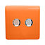 Trendi Switch 2 Gang 1 or 2 way 150w Rotary LED Dimmer Light Switch in Orange