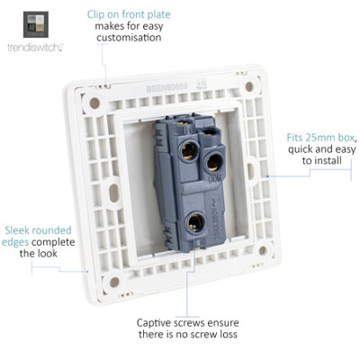 Trendi Switch Charcoal 1 Gang 2 Way 10 Amp Light Switch