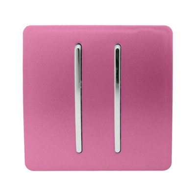 Trendi Switch Pink 2 Gang 1 or 2 way Rocker Light Switch, ART-SS4PK